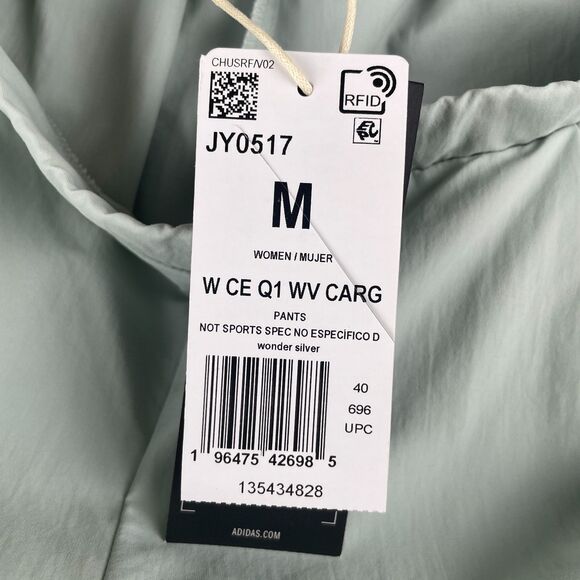 Adidas Parachute Pants Wmns S/M/L Wonder Silver City Escape Cargo Wide Baggy Y2K - Picture 10 of 13